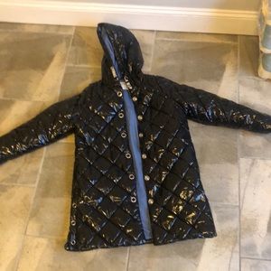 Black shiny bubble coat size 11-12 ZARA